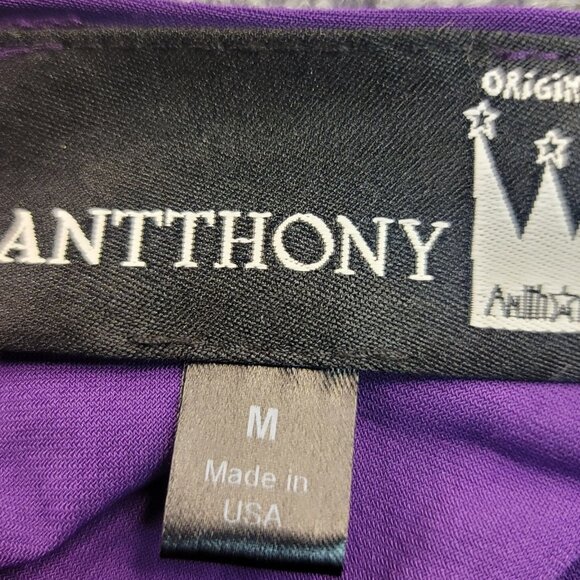 ANTTHONY Original Medium Purple Knee Length Cap Sleeve Sheath Dress USA - Picture 4 of 10